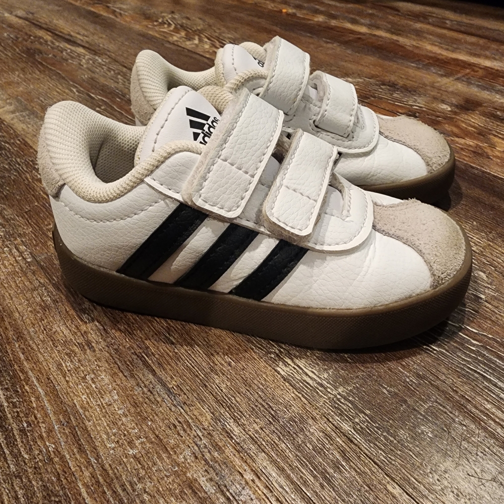 Adidas Kids White and Black Sneakers